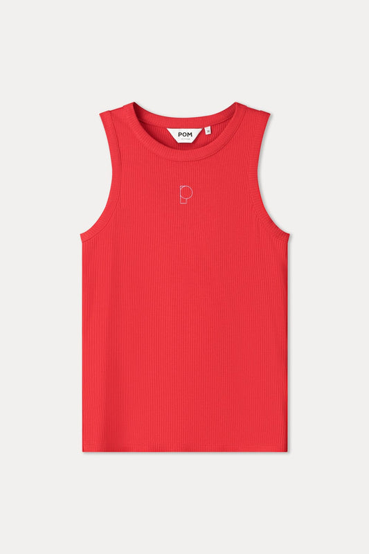 POM Amsterdam Tops TANKTOP - Rib Bloom Red