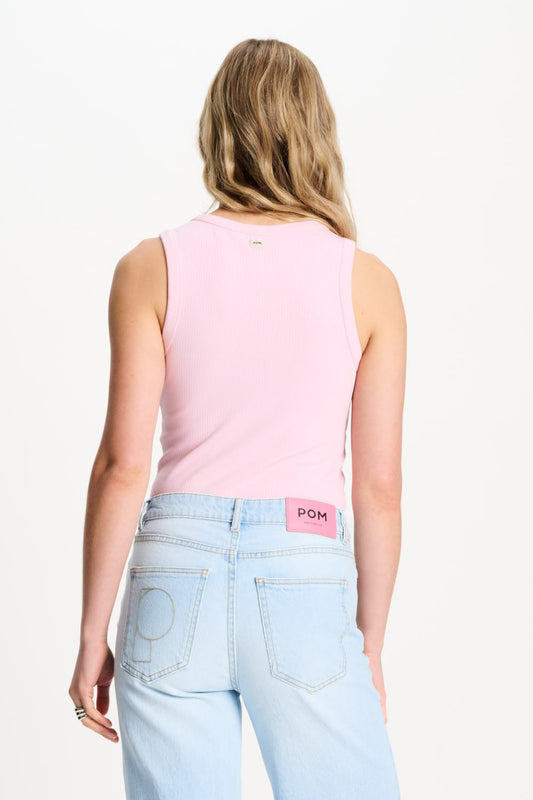 POM Amsterdam Tops TANKTOP - Rib Shell Pink