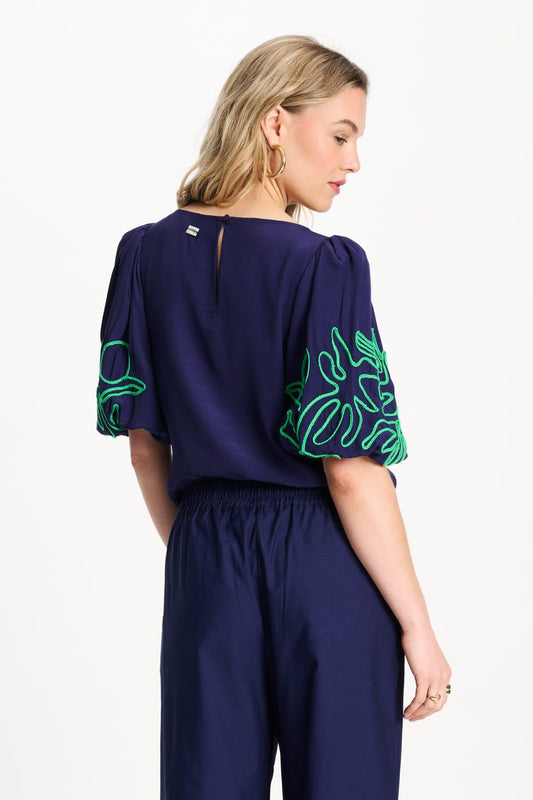 POM Amsterdam Tops TOP - Beach Vibes Tape Night Blue
