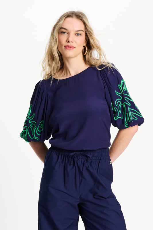POM Amsterdam Tops TOP - Beach Vibes Tape Night Blue