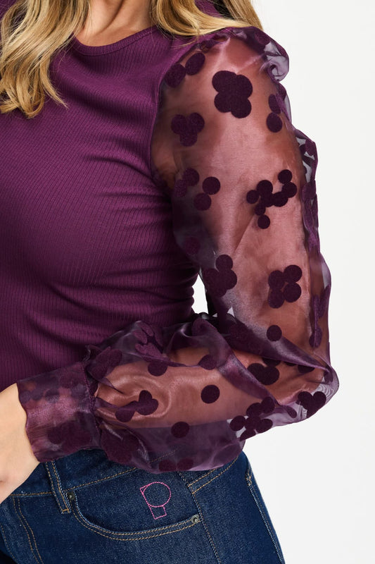 POM Amsterdam Tops TOP - Britt Dark Plum