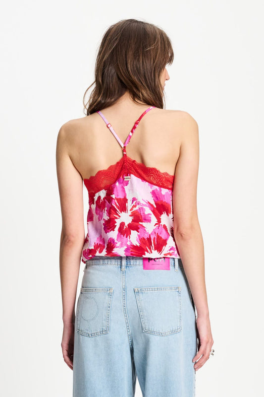 POM Amsterdam Tops TOP - Cami Bubble Bloom Lavender