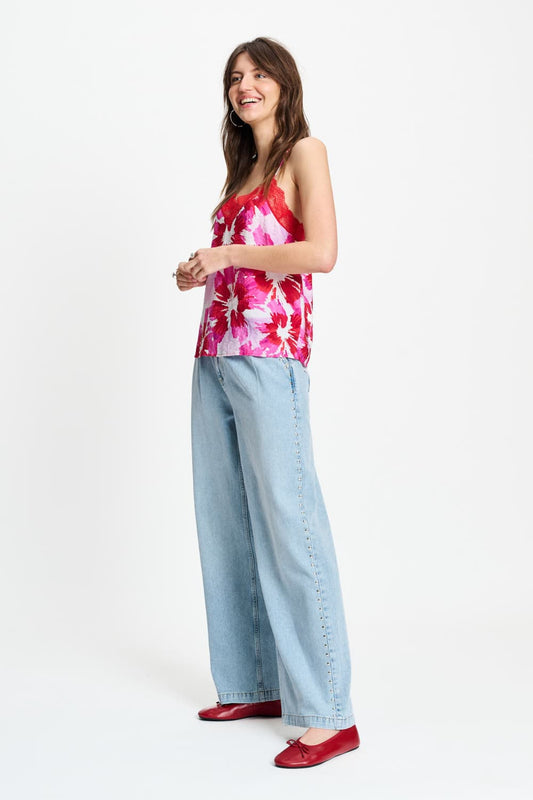 POM Amsterdam Tops TOP - Cami Bubble Bloom Lavender