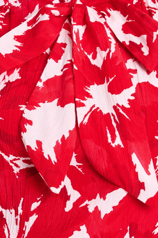 POM Amsterdam Tops TOP - Crinkle Bubble Bloom Red