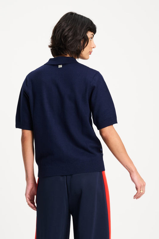 POM Amsterdam Tops TOP - Polo Sequins Night Blue