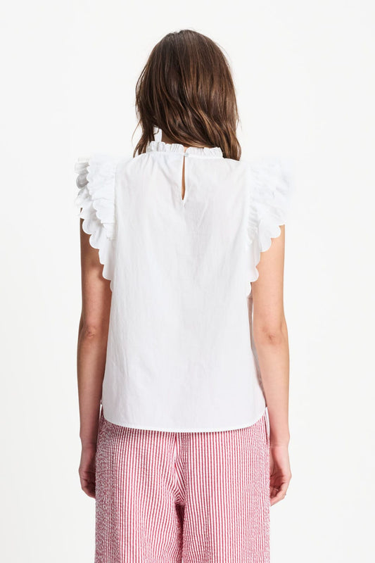 POM Amsterdam Tops TOP - Ruffles Crispy White