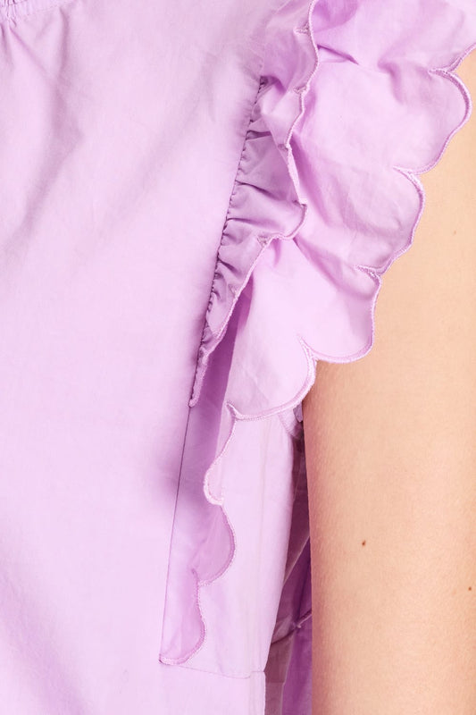 POM Amsterdam Tops TOP - Ruffles Lavender