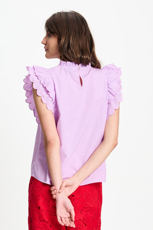 POM Amsterdam Tops TOP - Ruffles Lavender