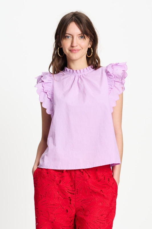 POM Amsterdam Tops TOP - Ruffles Lavender