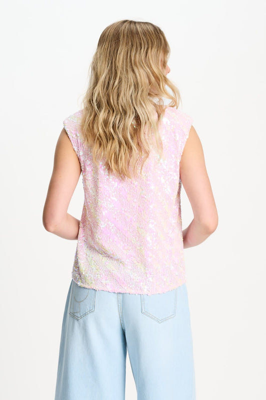 POM Amsterdam Tops TOP - Sequins Shell Pink