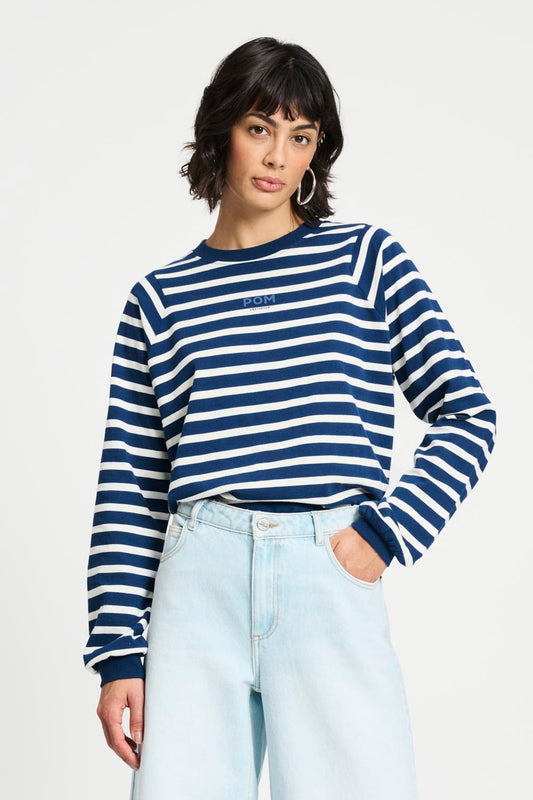 POM Amsterdam Tops TOP - Striped Blue White