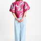 POM Amsterdam Tops TOP - Urban Flora Blue Jacquard