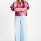 POM Amsterdam Tops TOP - Urban Flora Blue Jacquard