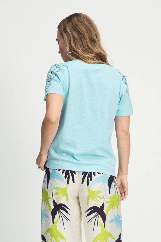 POM Amsterdam Tshirts T-SHIRT - Ellen Sky Blue