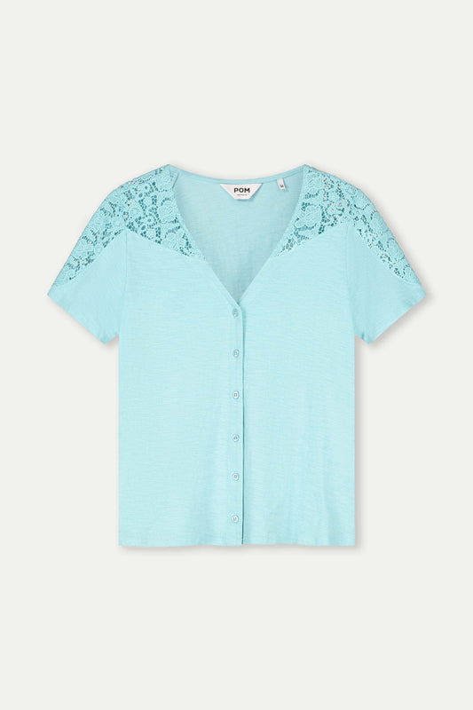POM Amsterdam Tshirts T-SHIRT - Ellen Sky Blue