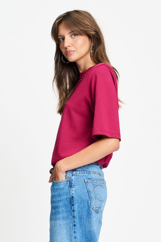 POM Amsterdam Tshirts T-SHIRT - Taylor Burgundy Red