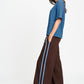 POM Amsterdam Tshirts T-SHIRT - Tyra Striped Brown Blue