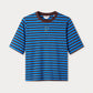 POM Amsterdam Tshirts T-SHIRT - Tyra Striped Brown Blue