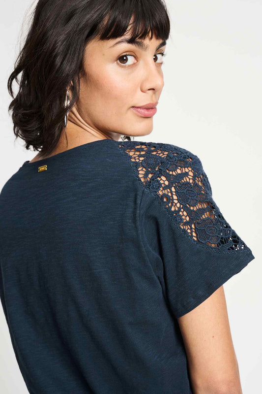 POM Amsterdam Tshirts TSHIRT - Ellen Dark Navy