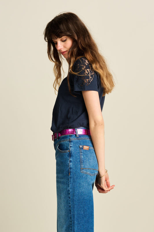 POM Amsterdam Tshirts TSHIRT - Ellen Dark Navy