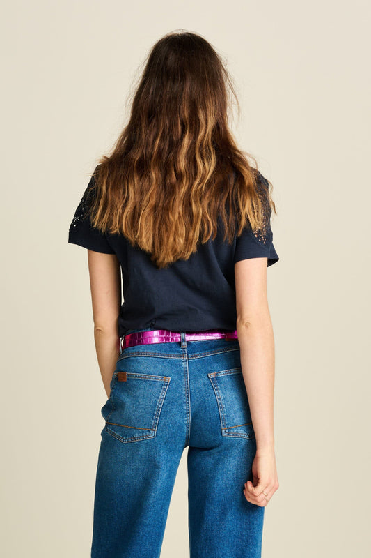 POM Amsterdam Tshirts TSHIRT - Ellen Dark Navy