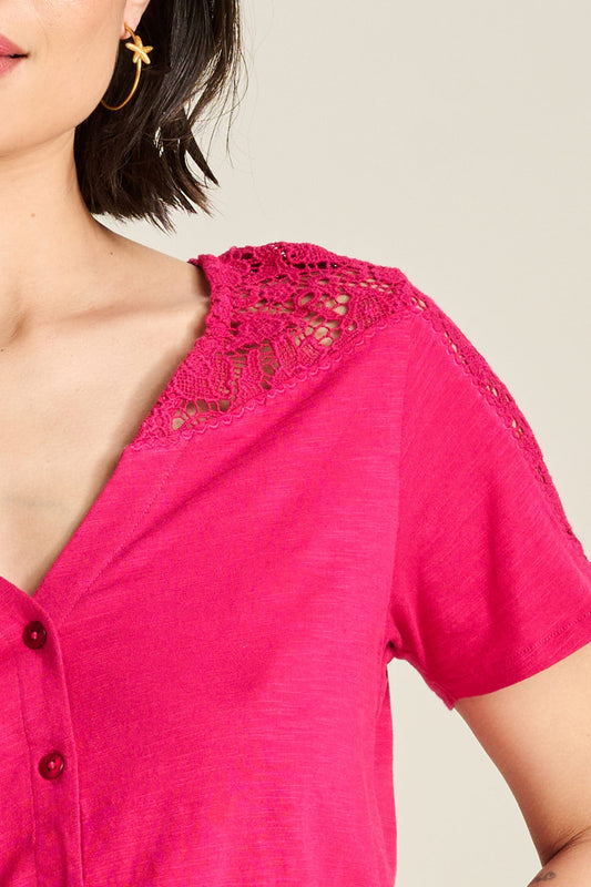 POM Amsterdam Tshirts TSHIRT - Ellen Fuchsia