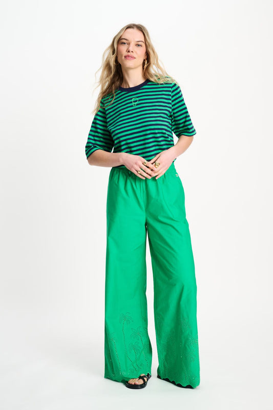 POM Amsterdam Tshirts TSHIRT - Stripe Green Blue