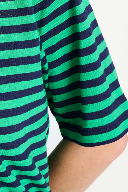 POM Amsterdam Tshirts TSHIRT - Stripe Green Blue