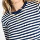 POM Amsterdam Tshirts TSHIRT - Striped Blue White