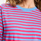 POM Amsterdam Tshirts TSHIRT - Striped Smashing Blue Bright Rose