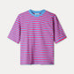 POM Amsterdam Tshirts TSHIRT - Striped Smashing Blue Bright Rose