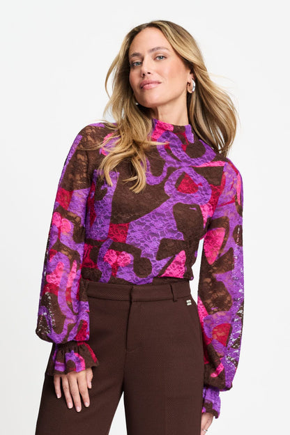 POM Amsterdam Turtlenecks Multi colour / 34 TURTLENECK - Ruby Lace Colourful Bows