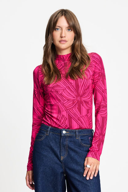 POM Amsterdam Turtlenecks Pink / 34 TURTLENECK - Romi Jersey Ribbon Pink