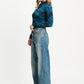 POM Amsterdam Turtlenecks TURTLENECK - Romi Jersey Bloom Teal Green