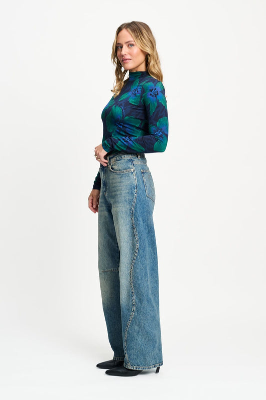 POM Amsterdam Turtlenecks TURTLENECK - Romi Jersey Bloom Teal Green