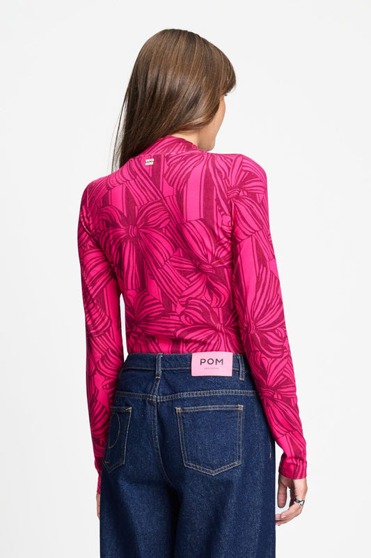 POM Amsterdam Turtlenecks TURTLENECK - Romi Jersey Ribbon Pink