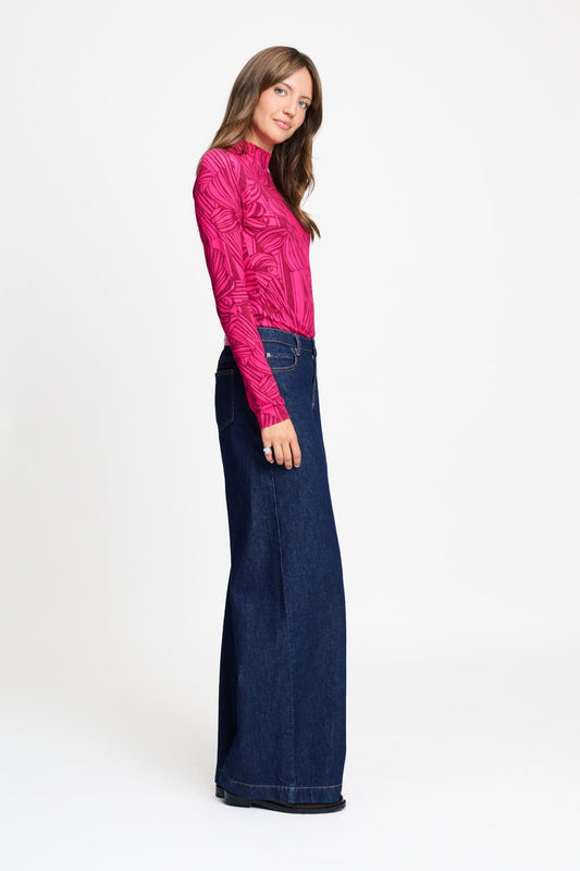 POM Amsterdam Turtlenecks TURTLENECK - Romi Jersey Ribbon Pink