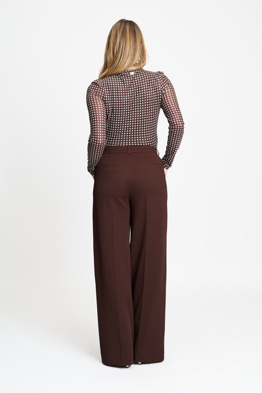 POM Amsterdam Turtlenecks TURTLENECK - Romi Mesh Check Brown