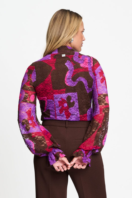 POM Amsterdam Turtlenecks TURTLENECK - Ruby Lace Colourful Bows