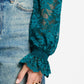 POM Amsterdam Turtlenecks TURTLENECK - Ruby Lace Teal Green