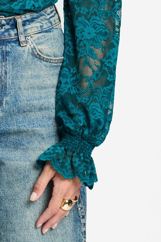 POM Amsterdam Turtlenecks TURTLENECK - Ruby Lace Teal Green