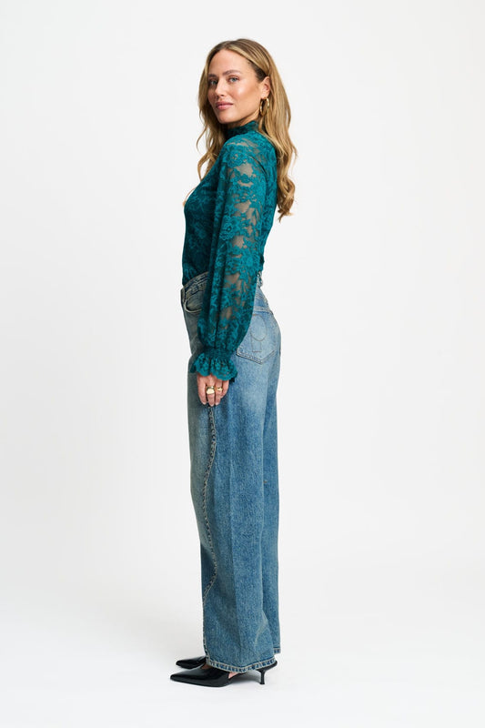 POM Amsterdam Turtlenecks TURTLENECK - Ruby Lace Teal Green