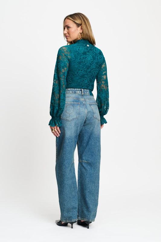 POM Amsterdam Turtlenecks TURTLENECK - Ruby Lace Teal Green