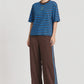T-SHIRT - Tyra Striped Brown Blue