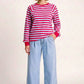 TOP - Striped Bright Rose Blue