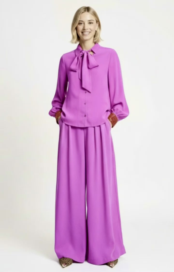 BLOUSE - Bow Frosting Pink