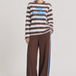 TOP - Joy Striped Brown White