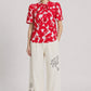 TOP - Crinkle Bubble Bloom Red
